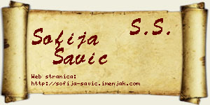 Sofija Savić vizit kartica